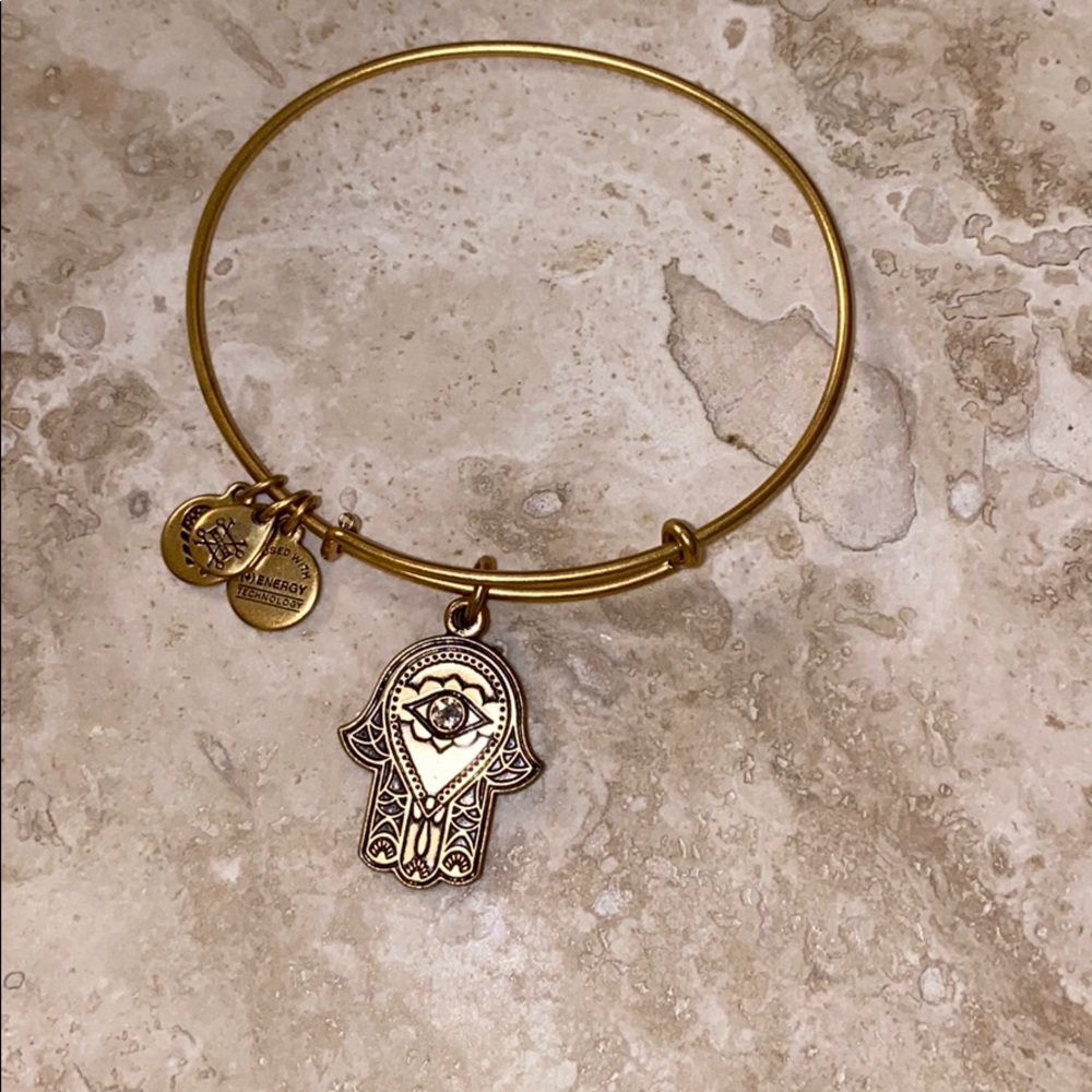 Alex and Ani gold charm bracelet